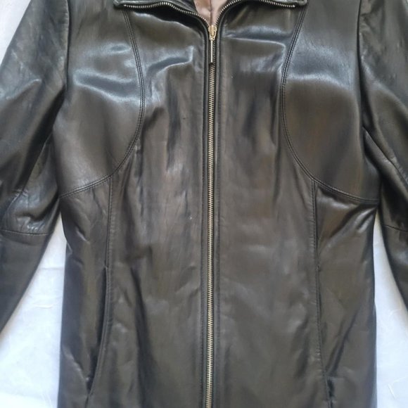 Vintage 90s Black Leather jacket by kenneth cole - Picture 3 of 5